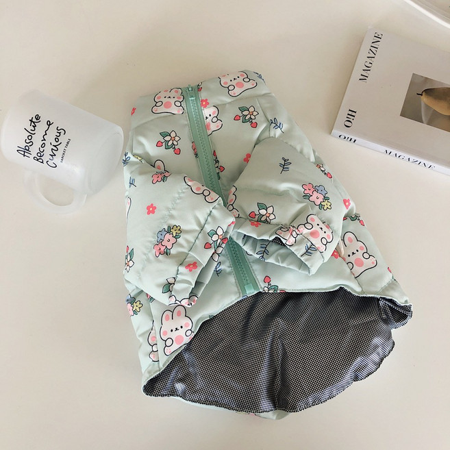 래빗 발열 구스 패딩 민트S, 아이보리