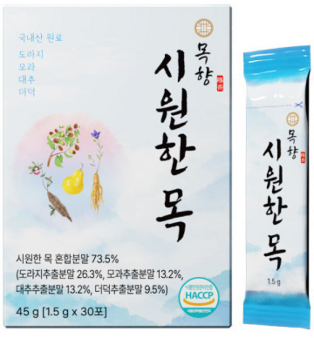 목향 시원한목 도라지추출 45g 모과 더덕 함유 도라지추출물, 1개, 30회분