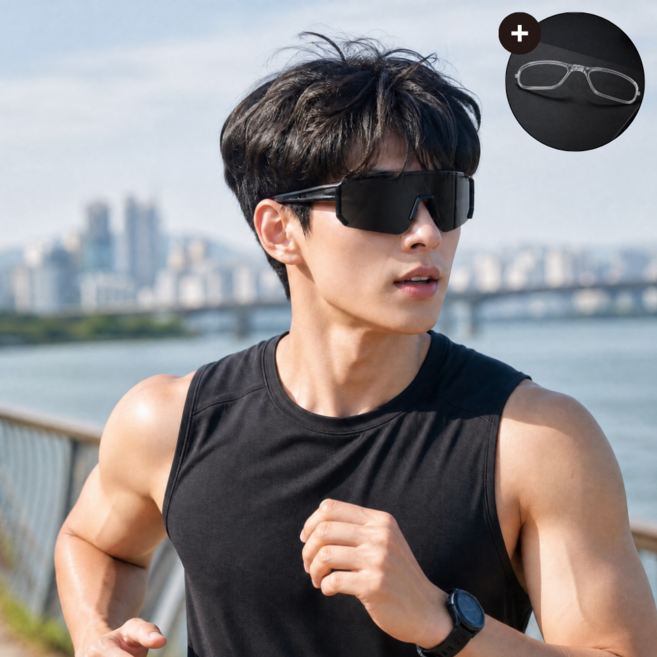 앤글라스 UV400 고선명 가볍고 튼튼한 편광 스포츠 선글라스 D2602 + 도수클립 포함