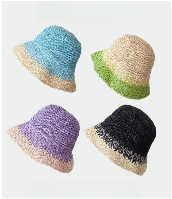 언니네산지직송모자 밀짚모자 크로쉐 니트 밀짚 왕골 모자 자외선차단 버킷햇 자외선 차단