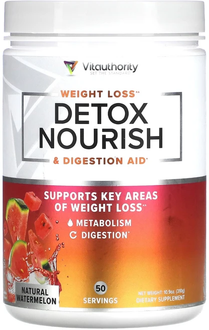 비타오쏘리티 디톡스 너리시 웨이트로스 다이제스쳔 애이드 내추럴 수박 310g 10.9oz, 1개 - 쿠팡