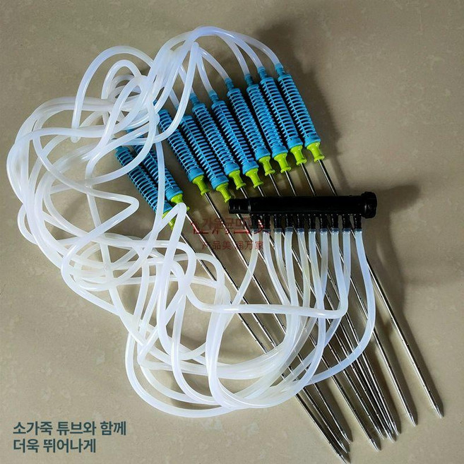 침봉기 버섯 수분 주수기 재배 공급용 수주사 힘줄 표고 농업용 주입기, 03. 직선손잡이 38cm / 호스 포함 10개 세트, 1개
