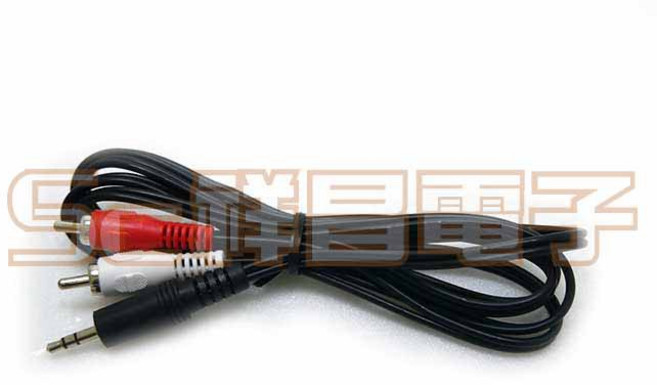 祥昌電子 3.5mm轉2梅花RCA端子音源線，2RCA AV線轉接喇叭線, 1個, 15尺