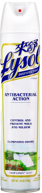 Lysol 來舒 噴霧抗菌清潔劑 清爽亞麻, 510g, 1瓶