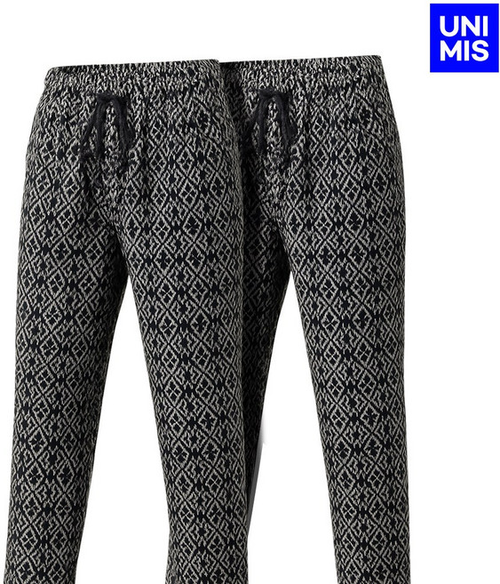 2장세트 남성 겨울 기모 몸빼바지 흑백 밀리터리 패턴