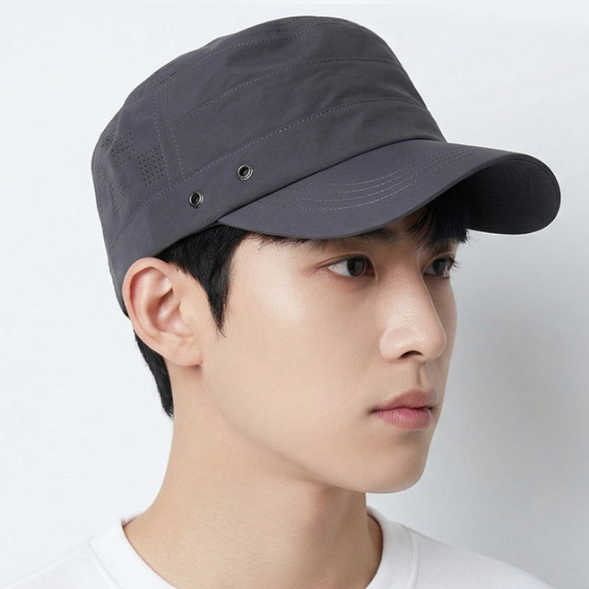 베이직엠 남성 여성 밀리터리모 면 사이드 바이탈