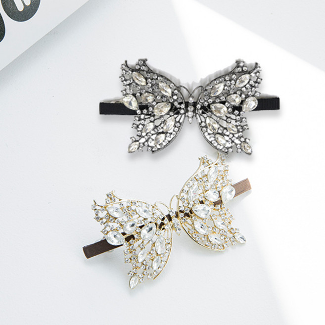 미스21 예쁜 스톤 나비 머리핀 헤어핀 자동핀 2개 세트 (hp1219)