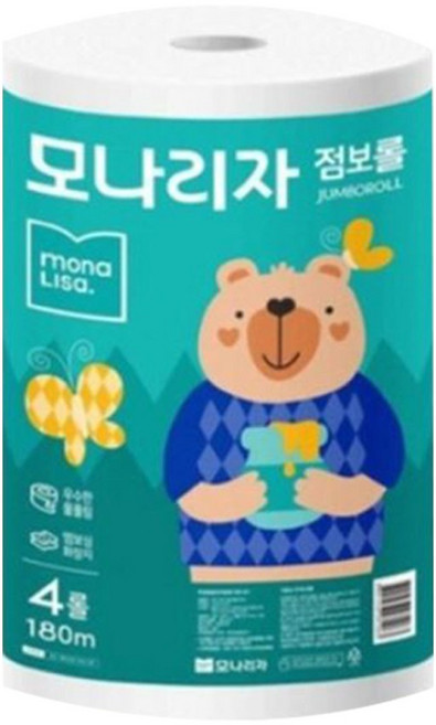 모나리자 점보롤 업소용화장지 2겹 180m 4롤, 1개, 4개입