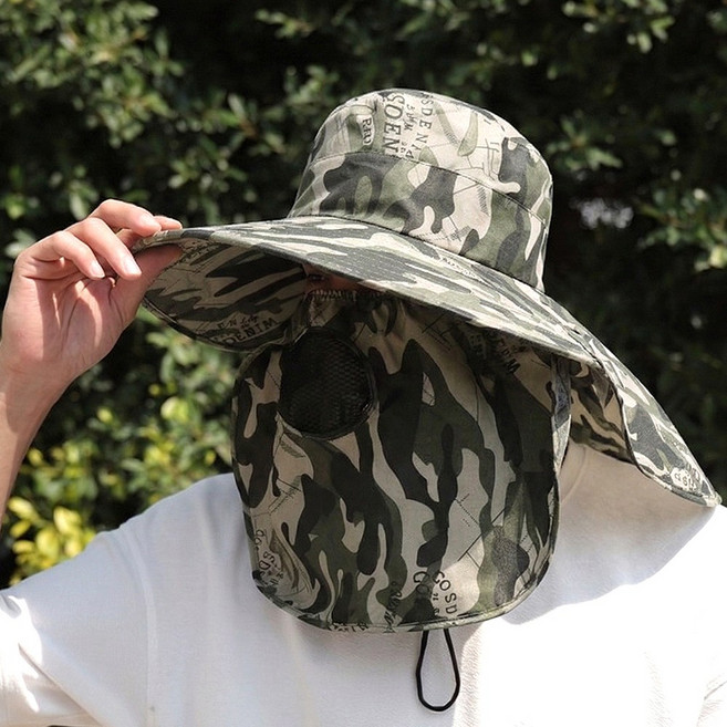 사방 햇빛차단 밀리터리 그늘막모자 아웃도어 넥커버 안면가리개