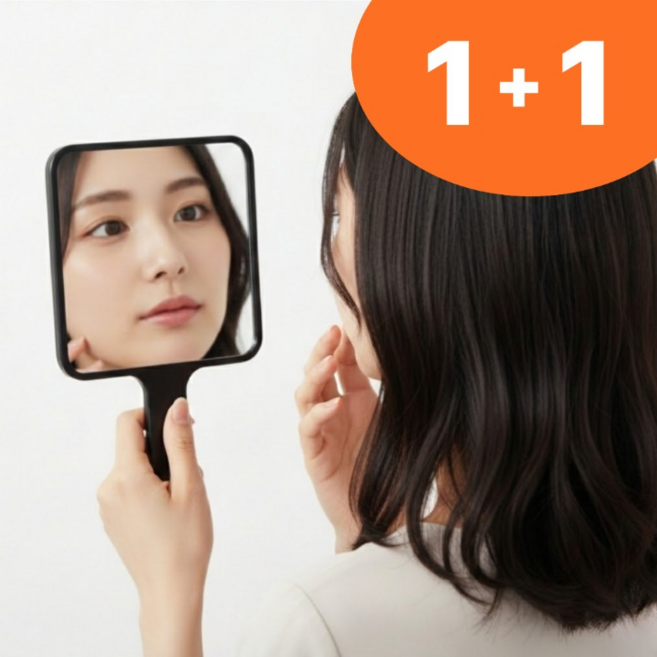 딜헤이븐 휴대용사각손거울 휴대용 거울, 1개, 블랙