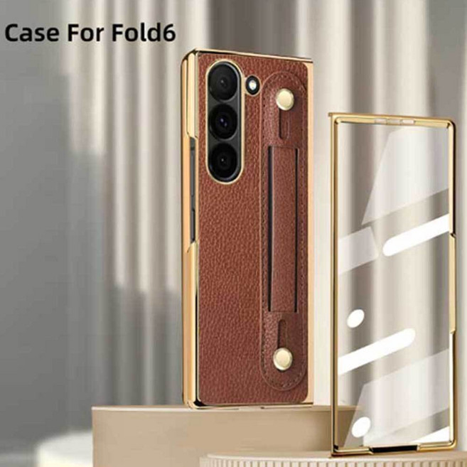 갤 겔럭시 폴드6 fold6 밴딩 스트랩 풀커버 가죽 폰케이스