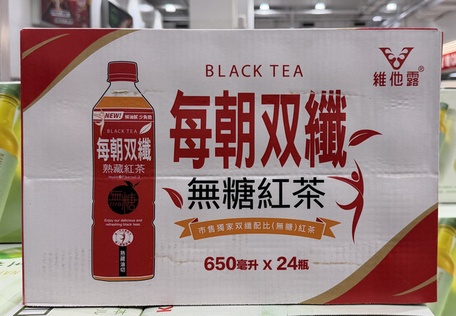 Vitalon 每朝雙纖 無糖紅茶, 24, 650毫升, 650ml