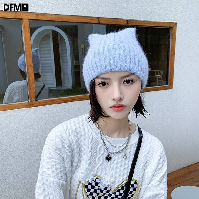 DFMEI 워머 고양이 귀 비니 비니