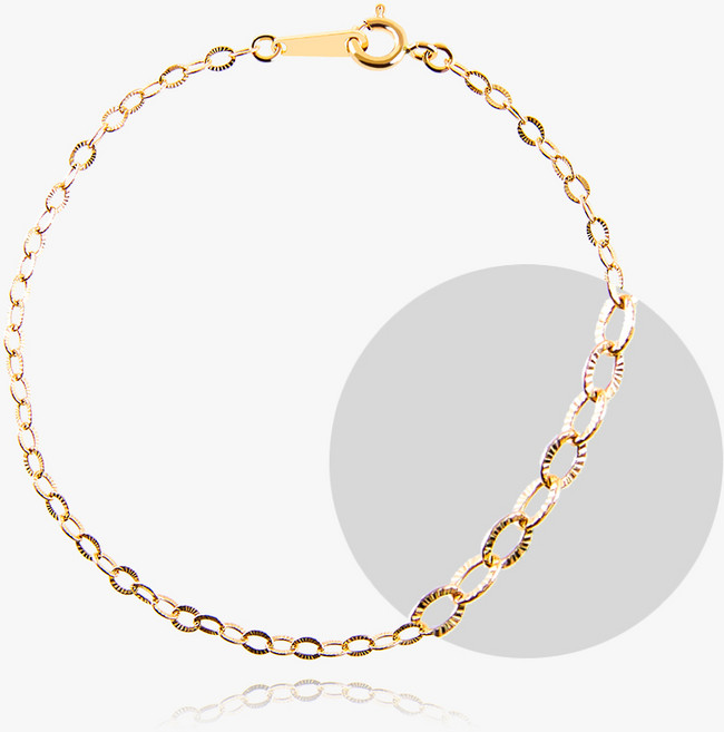 엘렌쥬얼리 14K 18K 할로우 가리비 컷팅 타원 체인 금 팔찌