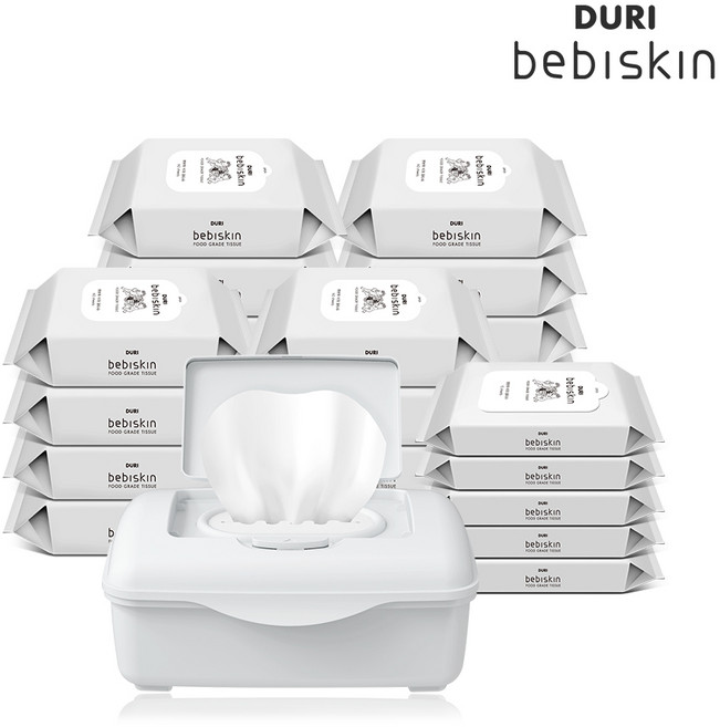 두리 베비스킨 생분해 비데물티슈 리필18팩+휴대5팩+케이스1개, 단품, 1개