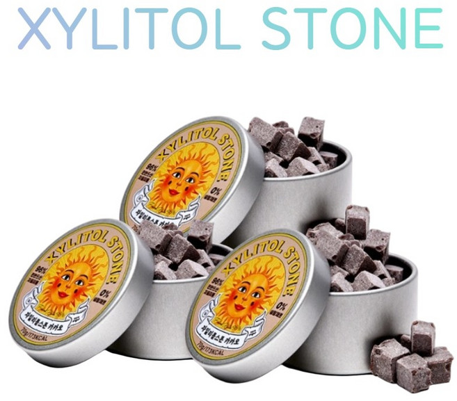 자일리톨스톤 사탕 카카오, 3개, 70g