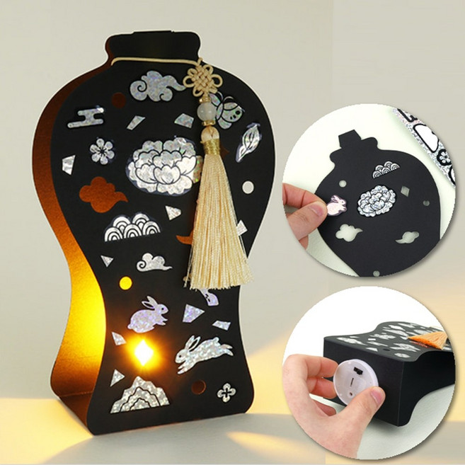 어르신 전통 자개 우리나라 문화 diy 만들기, 1세트, 자개스티커 led등 고려청자