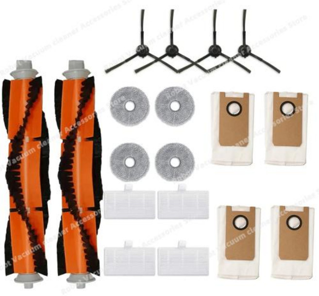 Uwant U200 U200 Pro Edison 2 Plus U250 와 호환되는 메인 사이드 브러시 모핑 천 Hepa 필터 먼지 가방 액세서리 부품, 19)Set Y