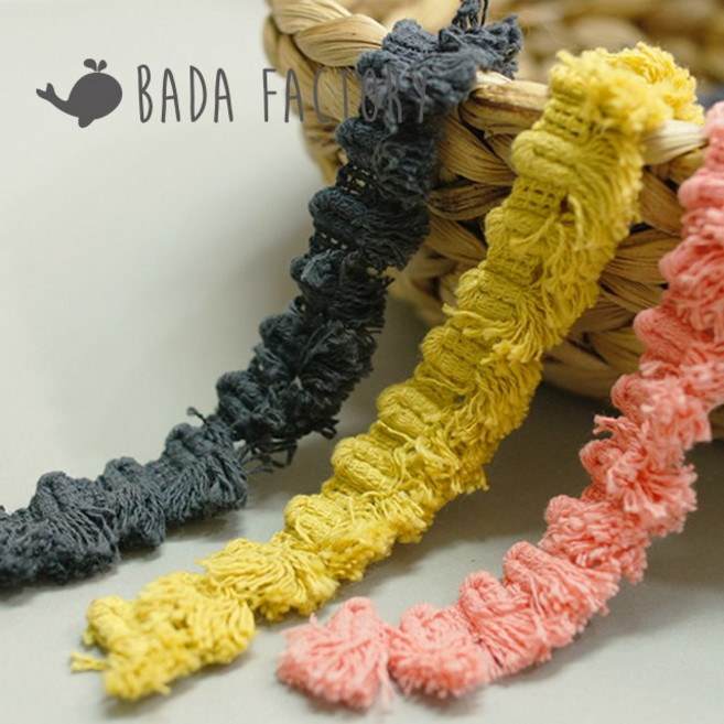 바다팩토리 팜무드 태슬 레이스 면 수술, 챠콜, 1개