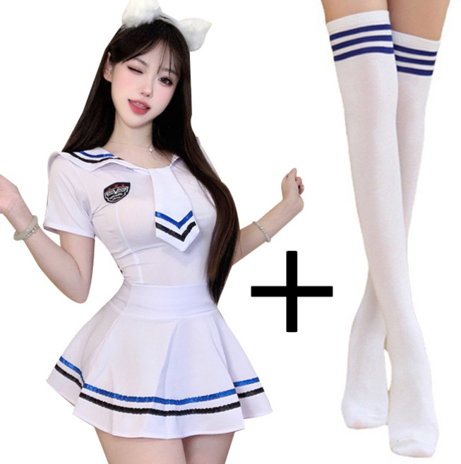 [당일출고]로맨틱멜로우 교복+삭스 풀세트 놀이공원 화이트교복 학생