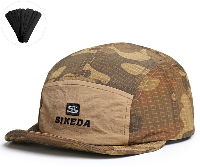 BELLEAURA 벨오라 캐주얼 립스탑 카모 숏캡 캠핑 등산 낚시 아웃도어 버클스트랩 모자 (모자 오염방지패드 지급), 베이지(BIC)