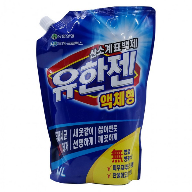 유한젠 세탁 액체세제 세탁세제 파우치 리필 일반기용 물세제 1.1L 일반세탁기용 액상세제, 1개