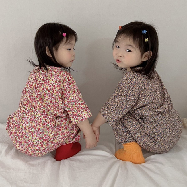 여름봄 레트로9부아기바지 상하세트 유아아동 상하복