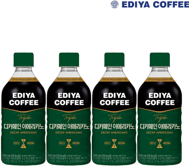 이디야 트리플 디카페인 아메리카노, 4개, 500ml