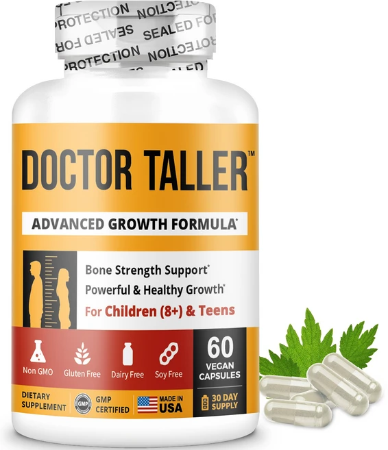 Doctor Taller by NuBest - Premium Formula for Bone Strength for Children (8+) & Teens, Pack of 1 - 60 Capsules, 1개, 60정 - 쿠팡