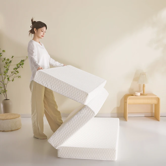 Coora 고밀도 항균기능 3단 접이식 메모리폼 매트리스 휴대용 탄탄한 허리에 좋은 매트리스 - 쿠팡