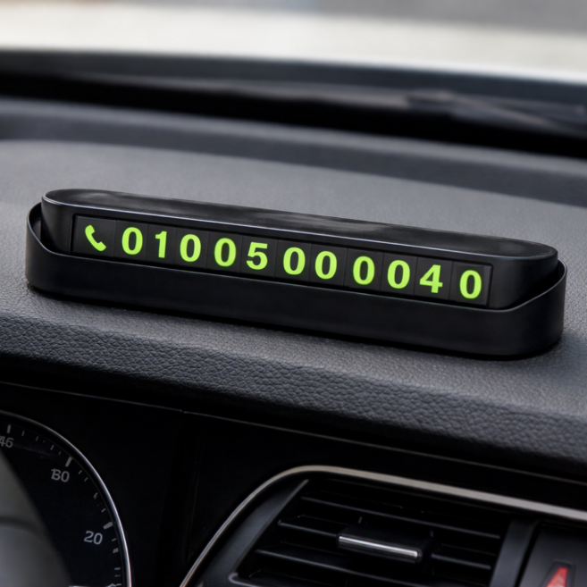 콜미카 시크릿 자동차 주차번호판, 블랙, 1개