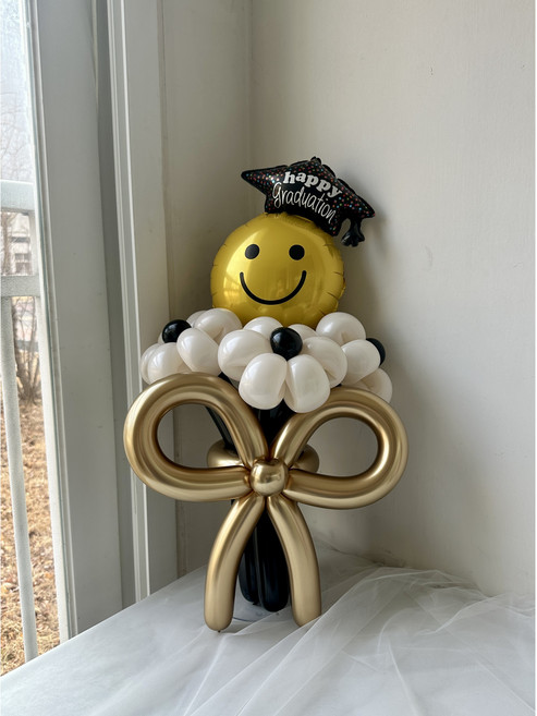 풍선 꽃다발 완제품 캐릭터 졸업식 수료식 기념일 이벤트 학예회 어린이집 유치원 학교 선물 기념일, 1개, 화이트 데이지