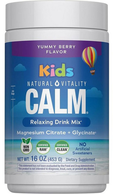 내추럴 바이탈리티 캄 마그네슘 시트레이트 드링크믹스 믹스베리맛 Natural Vitality Calm Kids Magnesium, 1개, 453g