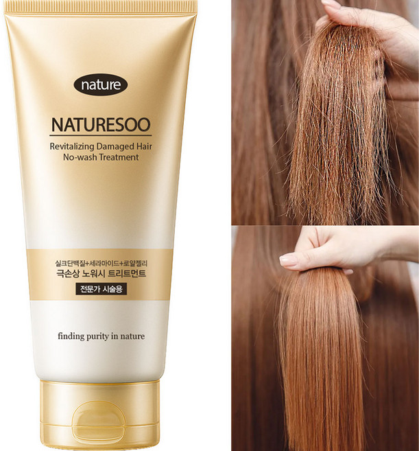 네이처수 극손상 노워시 트리트먼트 열보호 헤어에센스, 1개, 120ml