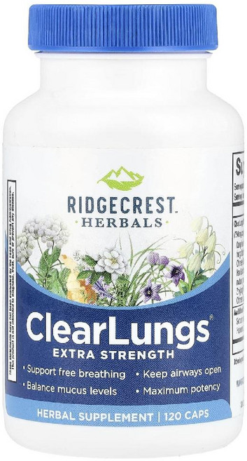 릿지크레스트허벌스 ClearLungs 캡슐 120정, RidgeCrest Herbals, ClearLungs, 120, 1개