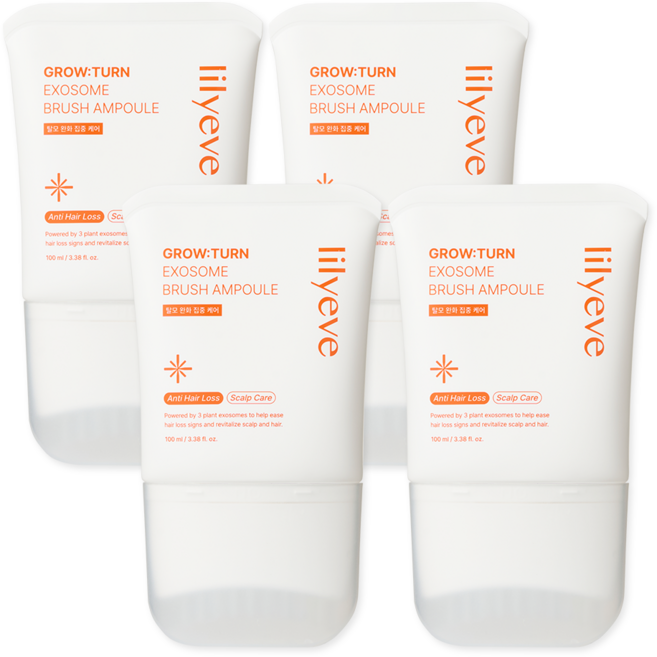 릴리이브 그로우턴 여성 탈모완화 엑소좀 앰플, 100ml, 4개