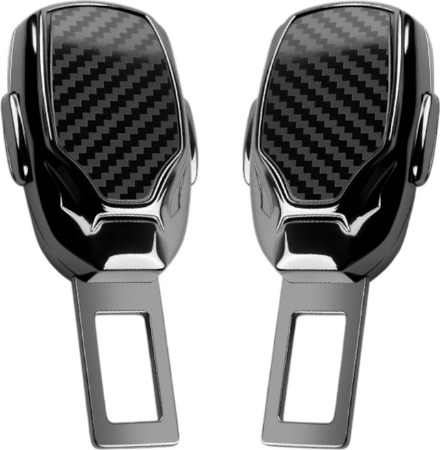 와이비비 안전벨트 연장 클립, 1세트, 카본_아이언맨_블랙+블랙