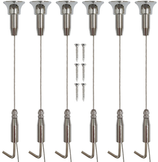 천장원뿔걸이 소형, 6개, 실버