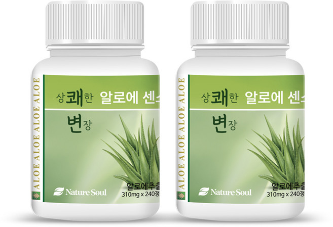 상쾌한변장 알로에센스99 240정x2병, 2개, 74.4g