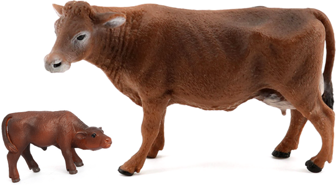제트피규어 소 송아지 동물 모형 피규어 장난감 2종 세트, 1개