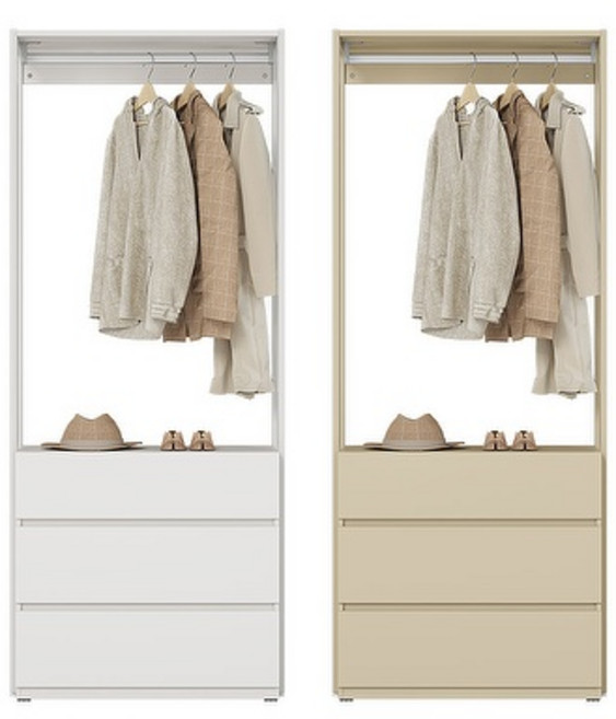 한샘 스테이 드레스룸 84cm 3단서랍형_단독형, A형 : 화이트(A)