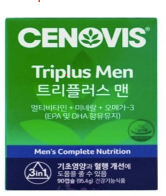 Sn 세노비스 트리플러스 맨 기초영양 남성 멀티 비타민 뼈 근육 피로 활력 혈행 개선 종합 미네랄 오메가 쓰리 3 남자 추천 중년 선물 새노 쎄노 비스, 80정, 1개