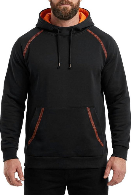 Uyvora FR 카모 후디 남성용 내화성 셔츠 경량 투톤 NFPA 2112 CAT2 카모플라주 용접 후디 블랙. L_166471, Black-4