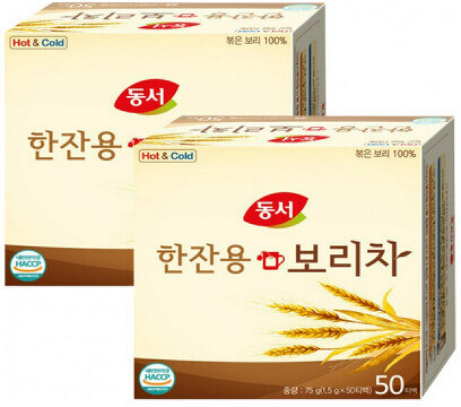 국산 볶은보리 100% 동서 한잔용 보리차 (x)사무실간식 음료 음료수 티백보리차, 1.5g, 2개입
