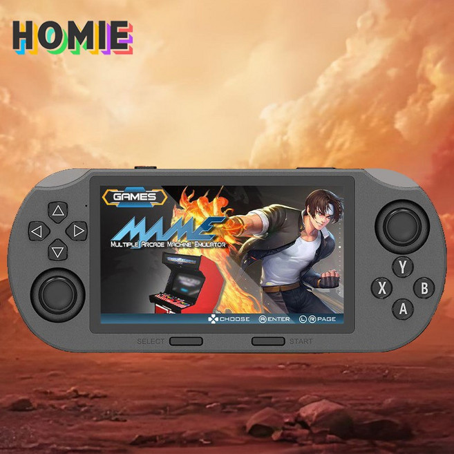 HOMIE 게임기 4.5인치 IPS 고화질 화면 휴대용게임기 듀얼 조이스틱 지원 레트로게임기 수천 가지의 놀 한글 인터페이스, SF3000