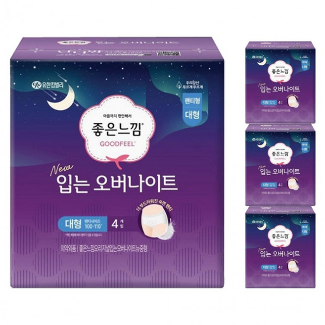 좋은느낌 입는 오버나이트 대형 4입 x 4팩, 4개입, 4개