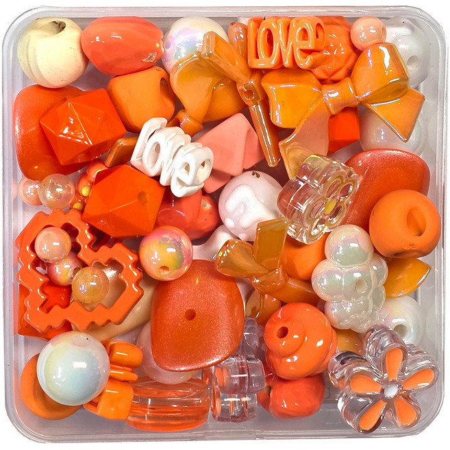 체리아트 프리미엄 스쿱 디자인 비즈공예 DIY 재료 파츠 세트, 1개, 오렌지