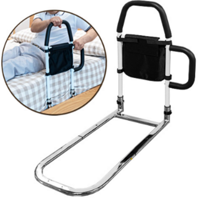 침대 손잡이A / 장애인 임산부 노인 노약자 안전바 보조 안전손잡이 낙상방지 침대가드, 1개, A형블랙+화이트