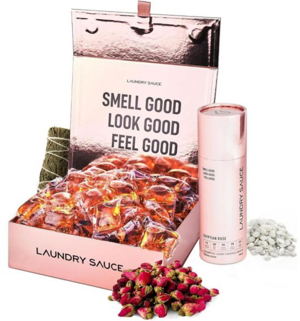 세탁 소스 - 고급 향의 세제 포드 향기 부스터 번들인도네시아 파출리 고급스럽고 세련된 프리미엄 염료 프리 및 HE 호환, Egyptian Rose, Egyptian Rose