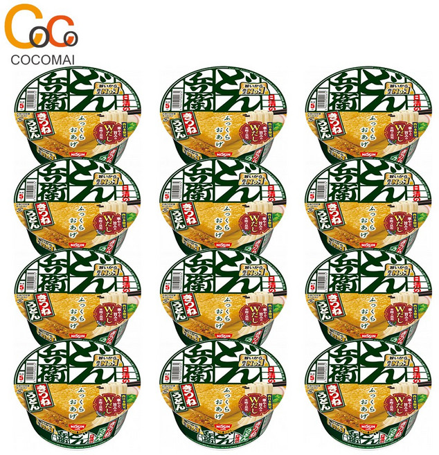 일본 유부 컵라면 닛신 식품 돈베이 키츠네 우동 95g x 12개 세트